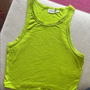 Sunday Best Green Fitted Crop Tank Top